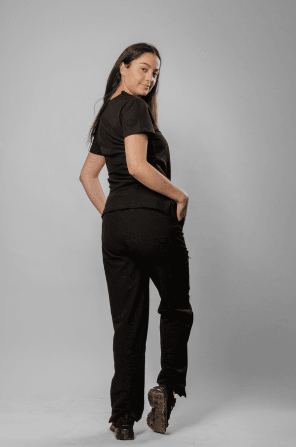 Pantalón Clínico Elasticado Mujer Flex Negro