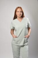 Polera Clínica Elastica Mujer Flex Verde Nilo