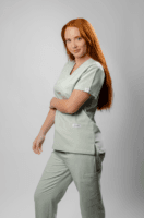 Polera Clínica Elastica Mujer Flex Verde Nilo