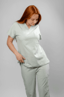 Polera Clínica Elastica Mujer Flex Verde Nilo