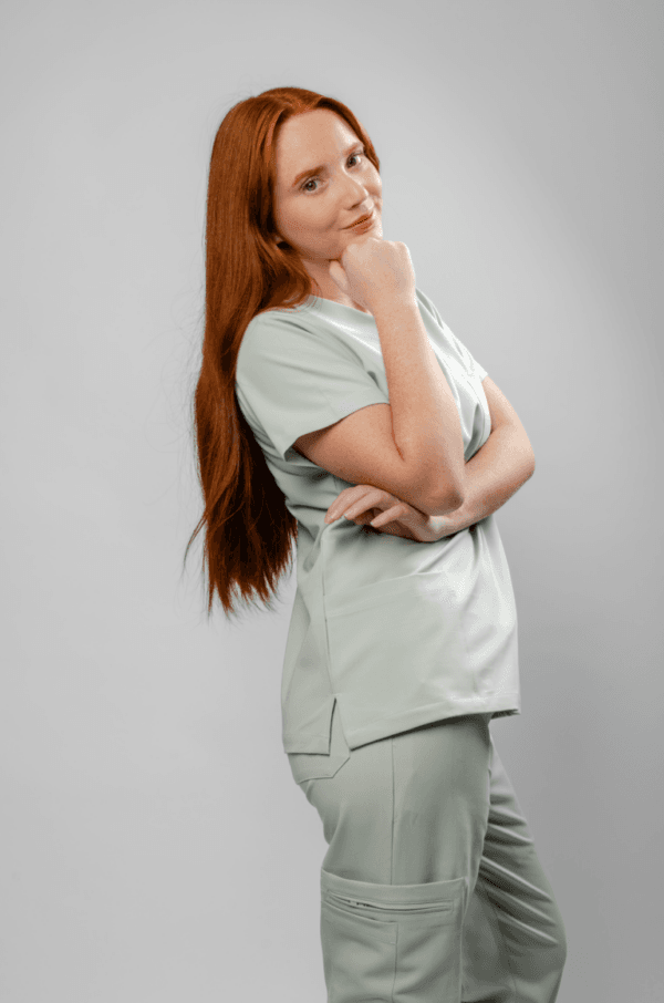 Polera Clínica Elastica Mujer Flex Verde Nilo