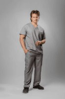 Pantalón Clínico Elasticado Hombre Flex Gris Claro