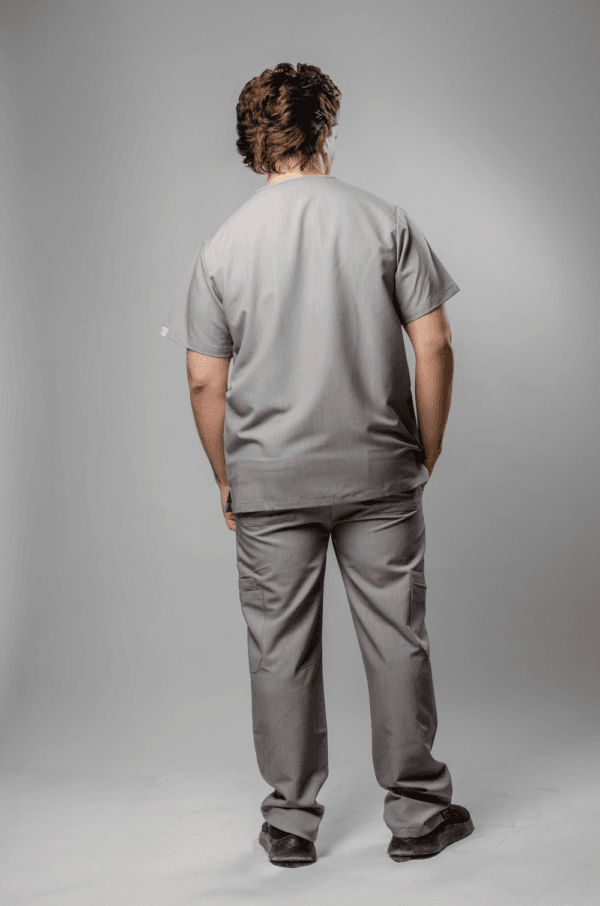 Pantalón Clínico Elasticado Hombre Flex Gris Claro