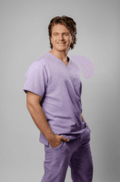 Polera Clínica Elastica Hombre Flex Lila