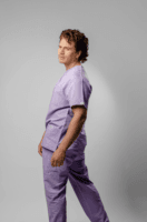 Polera Clínica Elastica Hombre Flex Lila