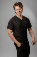 Polera Clínica Elastica Hombre Flex Negro