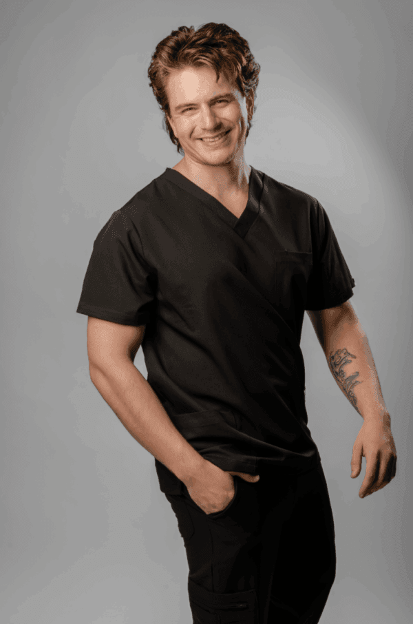 Polera Clínica Elastica Hombre Flex Negro