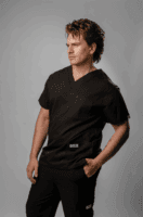 Polera Clínica Elastica Hombre Flex Negro